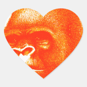 STICKER CŒUR LE JOUR GORILLA