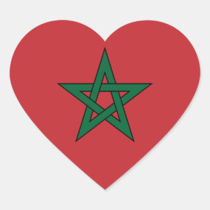 Sticker Cœur Le Maroc - drapeau marocain