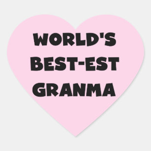 Sticker Cœur Le Meilleur-est Granma du monde noir et blanc