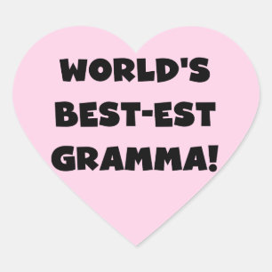Sticker Cœur Le meilleur Gramma noir ou blanc du monde