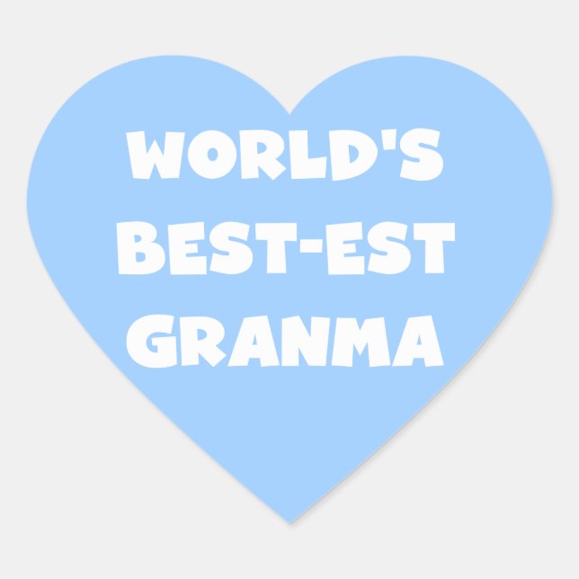 Sticker Cœur Le meilleur Granma noir et blanc du monde (Devant)
