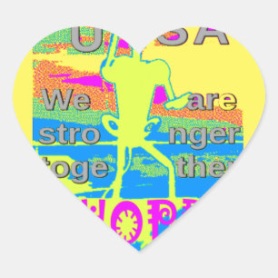 Sticker Cœur Le meilleur USA Hope Hillary forte ensemble