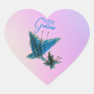 Sticker Cœur Le papillon de grâce de Brynna -