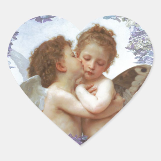 Sticker Cœur LE PREMIER KISS, C.1873 William Bourgeau (Devant)