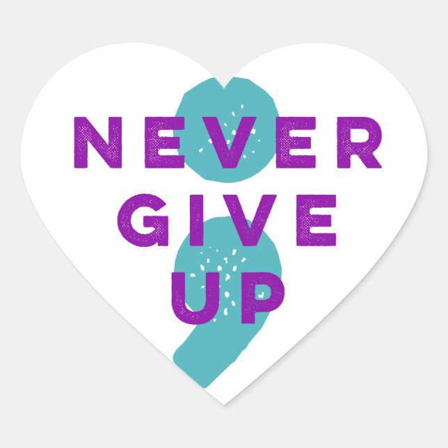 Sticker Cœur Le projet Semicolon n'abandonne jamais la préventi (Devant)
