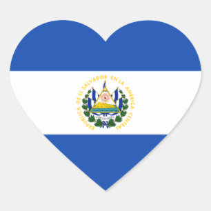 Sticker Cœur Le Salvador - drapeau salvadorien