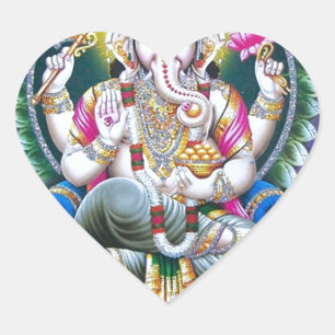 STICKER CŒUR LE SEIGNEUR GANESH HINDU DIEU