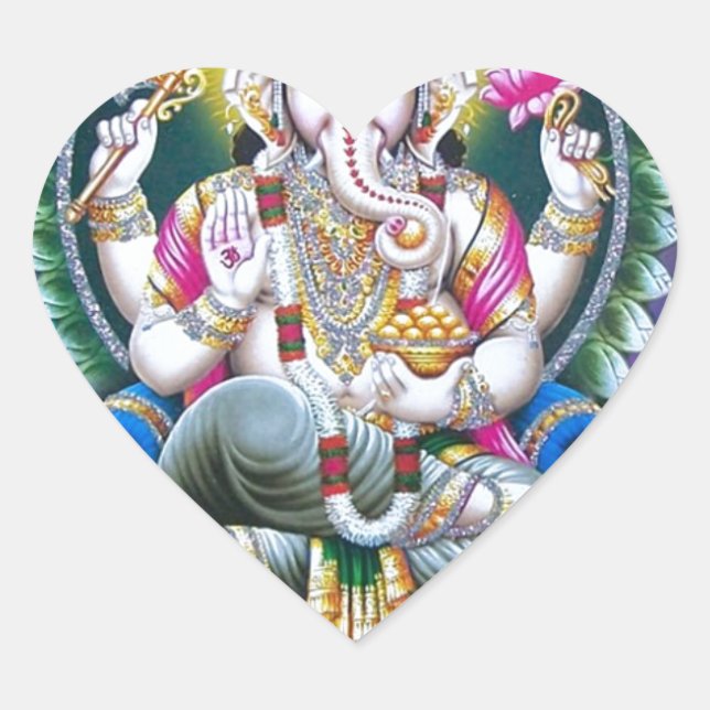 STICKER CŒUR LE SEIGNEUR GANESH HINDU DIEU (Devant)