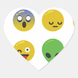 Sticker Cœur Le visage heureux d'Emoji