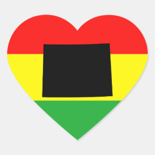 Sticker Cœur Le Wyoming avec les couleurs de Rasta