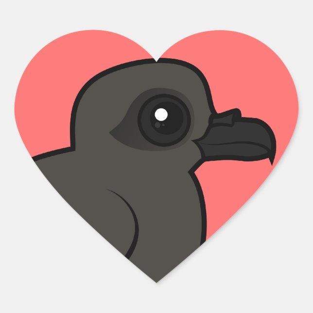 Sticker Cœur Leach's Storm Petrel (nage) (Devant)
