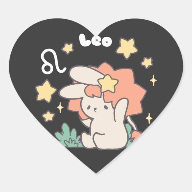 Sticker Cœur Leo Loppi Tokki Zodiac Series Art (Devant)