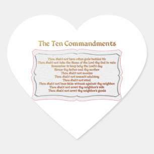 Sticker Cœur Les 10 commandements