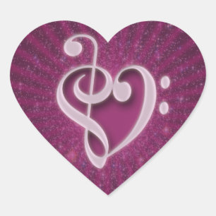 Sticker Cœur Les belles notes de musique ont remonté comme
