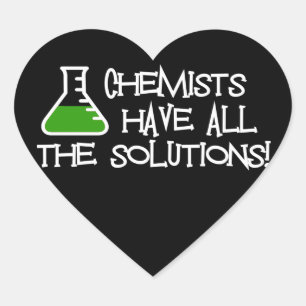 Sticker Cœur Les chimistes ont toutes les solutions