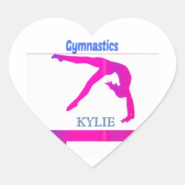 Sticker Cœur LES GYMNASTIQUES DU COEUR BATTENT. Nom personnalis (Devant)