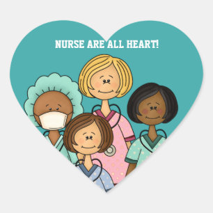 STICKER CŒUR LES INFIRMIÈRES SONT TOUTES AU COEUR