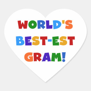 Sticker Cœur Les meilleurs cadeaux de couleurs vives Gram au mo