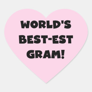 Sticker Cœur Les meilleurs t-shirts Gram Black Text et GIfts du