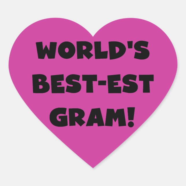 Sticker Cœur Les meilleurs t-shirts Gram Black Text et GIfts du (Devant)