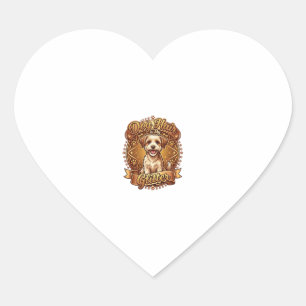 Sticker Cœur Les poils de chien sont ruban doré moelleux scinti