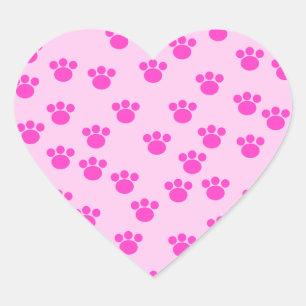 Sticker Cœur Les prints animaux. Rose Light et rose Bright