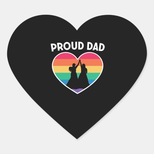 Sticker Cœur Lesbian Rainbow Heart pride Gay Couple Wedding (Devant)