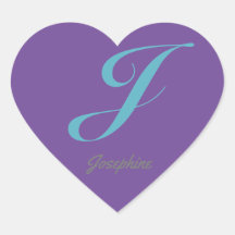 Lettre cursive J bleu violet calligraphie