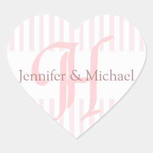 Sticker Cœur Lettre H Monogramme mariage De Mariée Et De Pièce