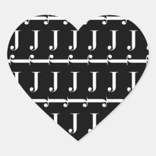 STICKER CŒUR LETTRE INITIALE MOYENNE J