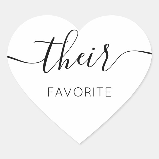 Sticker Cœur Leur cadeau favori С alligraphique Favor (Devant)