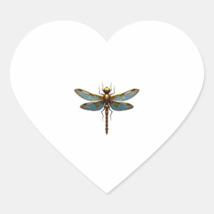 Sticker Cœur Libellule ingénieur d'art insecte Steam Punk Steam