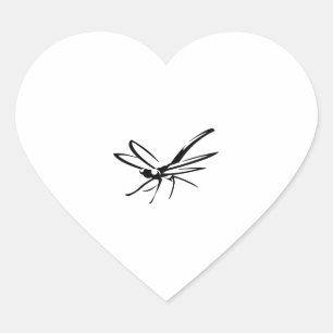 Sticker Cœur libellules