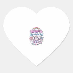 Sticker Cœur Licorne avec Charme de Vêtements Limites Graphique