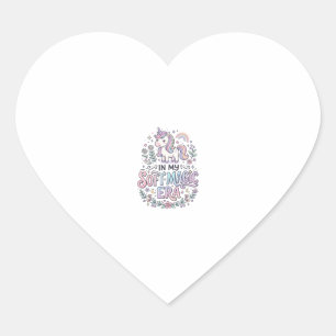 Sticker Cœur Licorne Dans Mon Ère De Magie Douce Typographie Lu