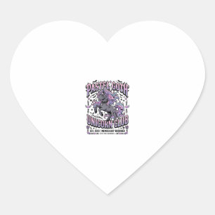 Sticker Cœur Licorne Pastel Goth Licorne Club Commercial Sticke