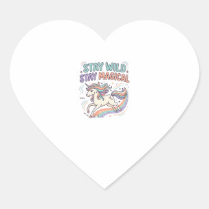 Sticker Cœur Licorne Reste Sauvage Reste Magique Produit Branch