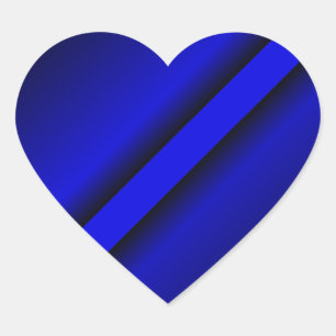 Sticker Cœur Ligne bleue mince