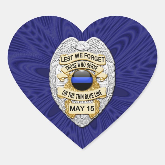 Sticker Cœur Ligne Bleue Mince Un-d'un-un-un-un (Devant)