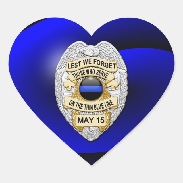 Sticker Cœur Ligne Bleue Mince Un-d'un-un-un-un (Devant)