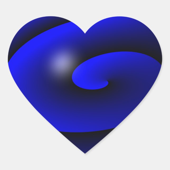 Sticker Cœur Ligne Bleue Mince Un-d'un-un-un-un (Devant)