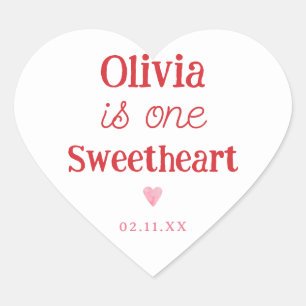 Sticker Cœur Little Sweethee 1ère fête d'anniversaire