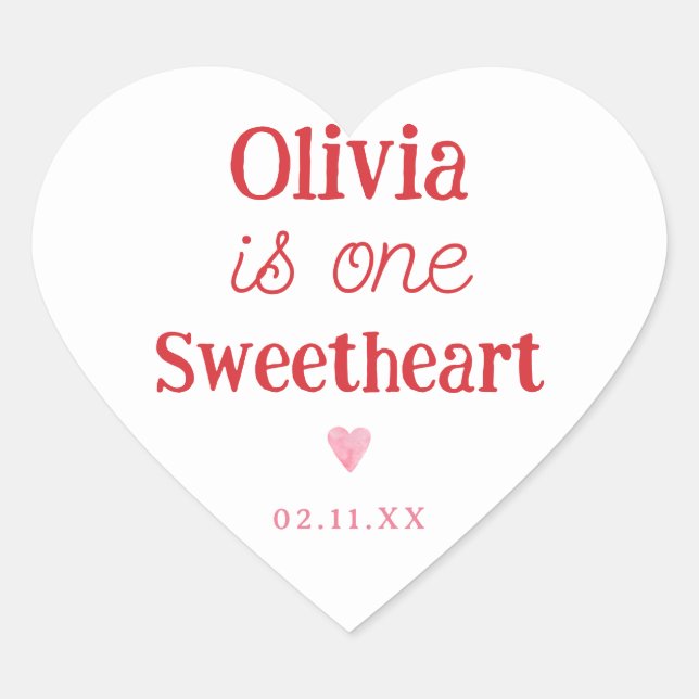 Sticker Cœur Little Sweethee 1ère fête d'anniversaire (Devant)