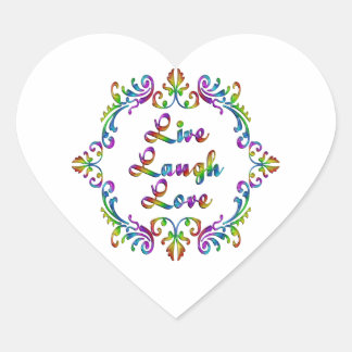 Sticker Cœur Live Laugh Love Colorful Design