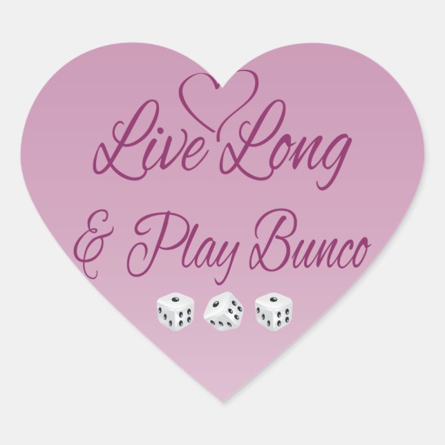 Sticker Cœur Live Long and Play Bunco (Devant)