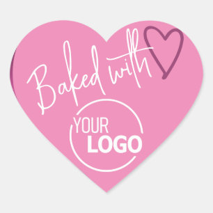 Sticker Cœur Logo de cuisine maison Fille Rose cuite avec amour