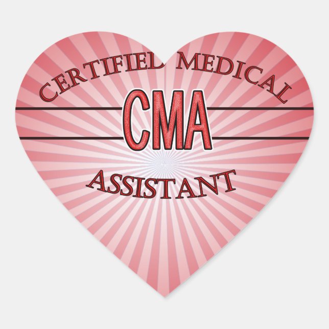 Sticker Cœur LOGO de l'Assistant Médicale certifié CMA (Devant)