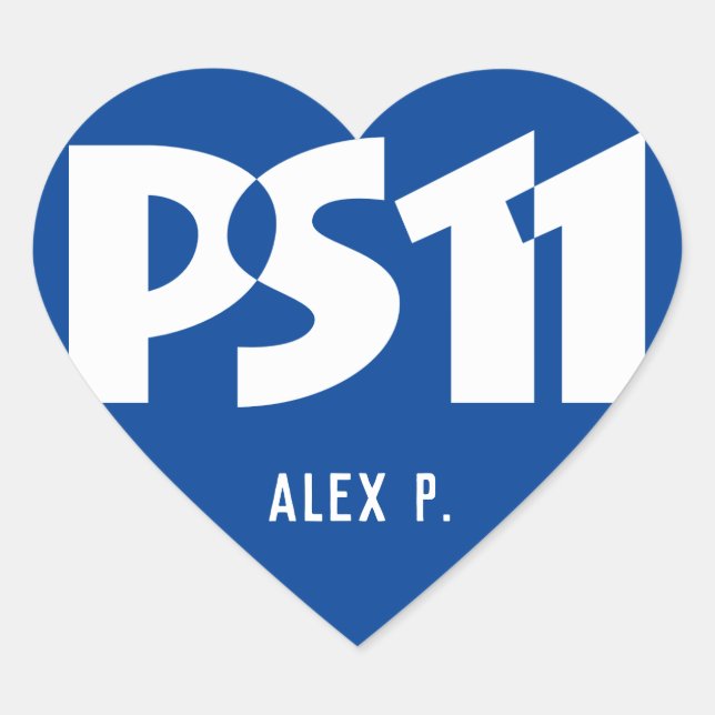 Sticker Cœur Logo de l'école Nom personnalisé Coeur (Devant)