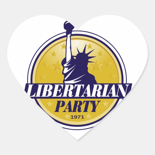 Sticker Cœur Logo du Parti Libertarien (Devant)