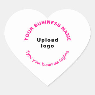 Sticker Cœur Logo et Pink Business Name et Tagline on